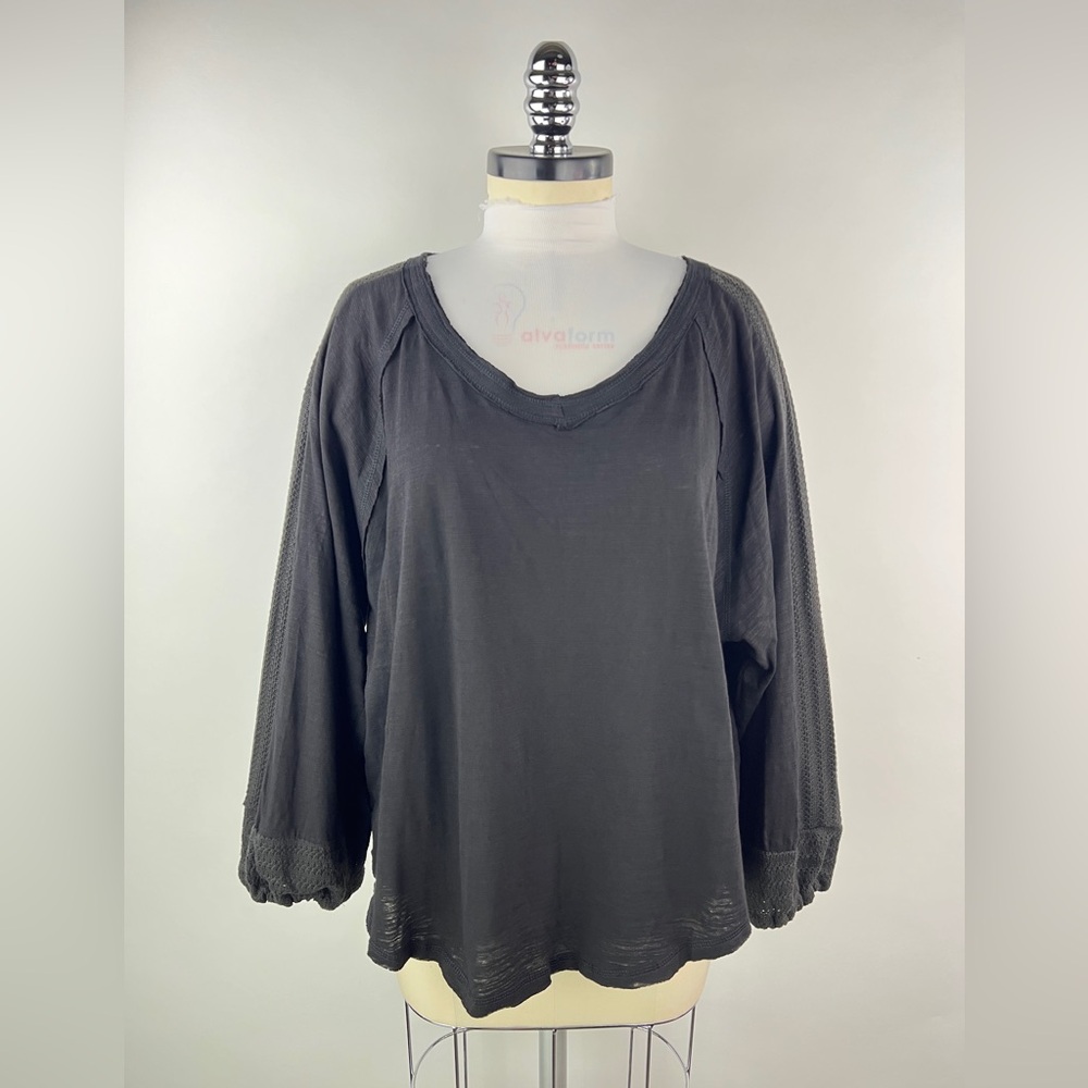 💚 3416. Oversized Balloon Sleeve Cotton Top